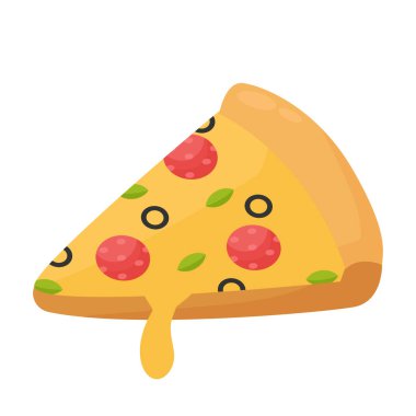 Pepperonili gerçekçi pizza ve farklı sos ve peynir çeşitleri - Vektör illüstrasyon