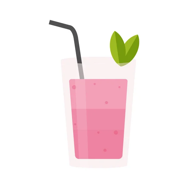 Vaso Cereza Fresca Sobre Fondo Blanco Ilustración Vectorial — Vector de stock