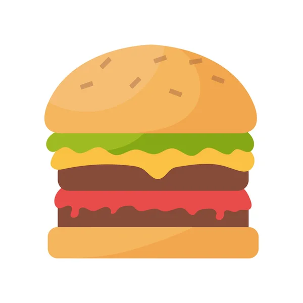 白を基調としたリアルな大きなハンバーガー ベクトルイラスト — ストックベクタ