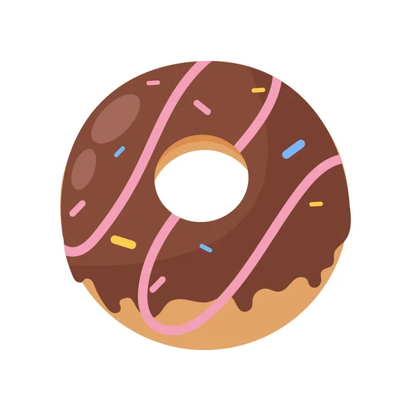 Realistischer Runder Donut Auf Weißem Hintergrund Vector Illustration — Stockvektor