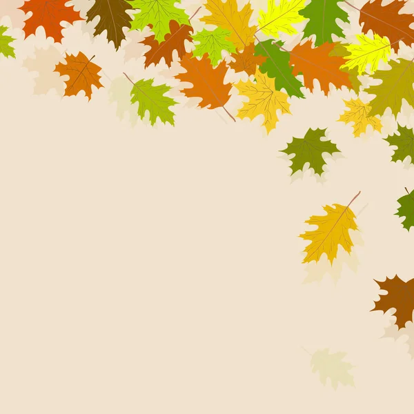 Herbst Hintergrund Mit Gelben Und Roten Fallenden Ahornblättern Vector Illustration — Stockvektor