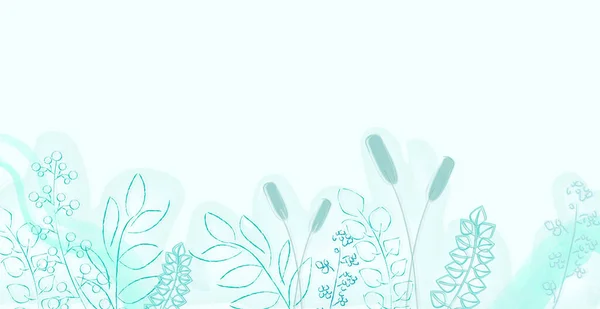 Modèle Web Abstrait Tendance Art Panoramique Avec Des Éléments Floraux — Image vectorielle