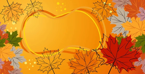 Herbst Ahornblätter Auf Farbigem Hintergrund Vector Illustration — Stockvektor