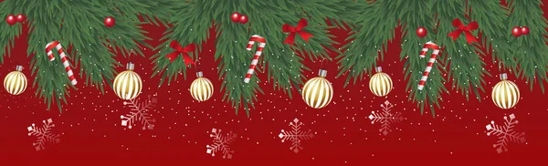 Sfondo Natalizio Festivo Con Rami Albero Natale Decorazioni Natalizie Ghirlanda — Foto Stock