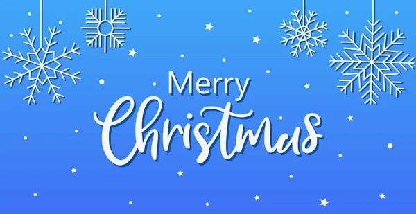 Merry Christmas Blue Festive New Year Background Vector Illustration — Stock Vector