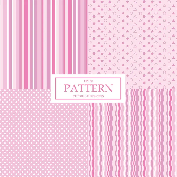 Pcs Patterns Delicate Pink White Color Vector Illustration — Stock Vector