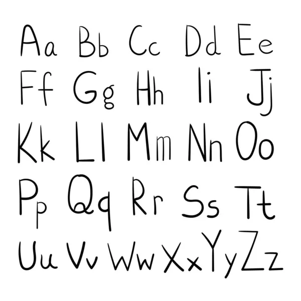 Англійський Алфавіт Calligraphic Hand Drawing Font Vector — стоковий вектор