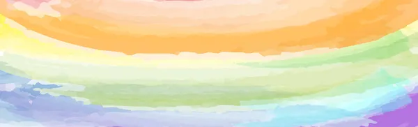 Панорамная Текстура Реалистичной Разноцветной Акварели Белом Фоне Векторная Иллюстрация — стоковый вектор