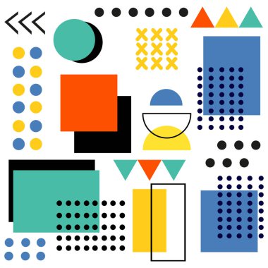 Farklı geometrik şekillere sahip soyut arkaplan - Vektör