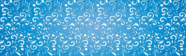 Abstract Frosty Patterns Panoramic Blue White Web Pattern Background Векторная — стоковый вектор