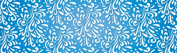Patrones Escarchados Abstractos Fondo Patrón Web Azul Blanco Panorámico Ilustración — Vector de stock