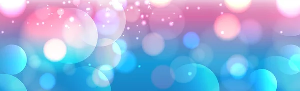 抽象的な青のボケの背景に 焦点を絞った円と輝き クリスマスと新年の休日のための装飾要素 グリーティングカード ウェブバナー ポスター ベクトルイラスト — ストックベクタ