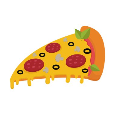 Pepperonili gerçekçi pizza ve farklı sos ve peynir çeşitleri - Vektör illüstrasyon