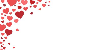 Panoramik şenlik arka planı, kalpli web kartpostal şablonu - Vektör illüstrasyonu