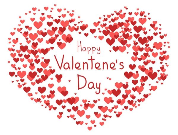 Happy Valentines Day Background Red Heart Shaped Confetti Vector Illustration – stockvektor