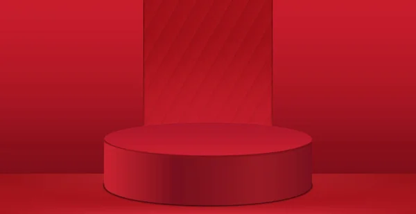 Αφηρημένο Στούντιο Βάθρο Κόκκινη Γεωμετρική Πλατφόρμα Κόκκινο Αφηρημένο Φόντο Στάδιο — Διανυσματικό Αρχείο