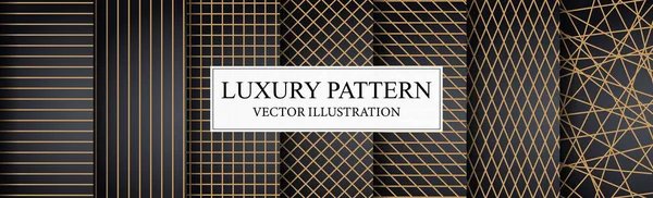 Set Piece Luxury Pattern Backgrounds Vector Illustration — Stock Vector