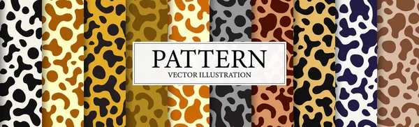 Set Patterns Different Skin Textures Vector Illustration — Vetor de Stock