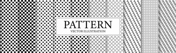 Set Different Abstract Black White Backgrounds Vector Illustration — Stockvector