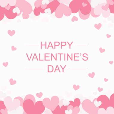 Sevgililer Günü 'nün bayramı, pembe kalpler - vektör illüstrasyonu