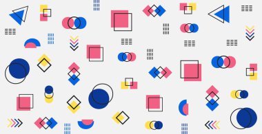 Farklı geometrik şekillere sahip soyut arkaplan - Vektör