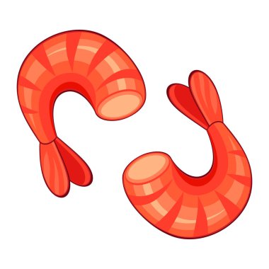 Beyaz arka planda gerçekçi haşlanmış karides - Vektör illüstrasyonu