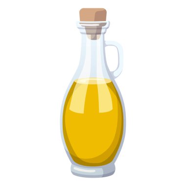 Beyaz arka planda izole edilmiş ayçiçeği ya da zeytinyağlı gerçekçi şişe - Vektör illüstrasyonu