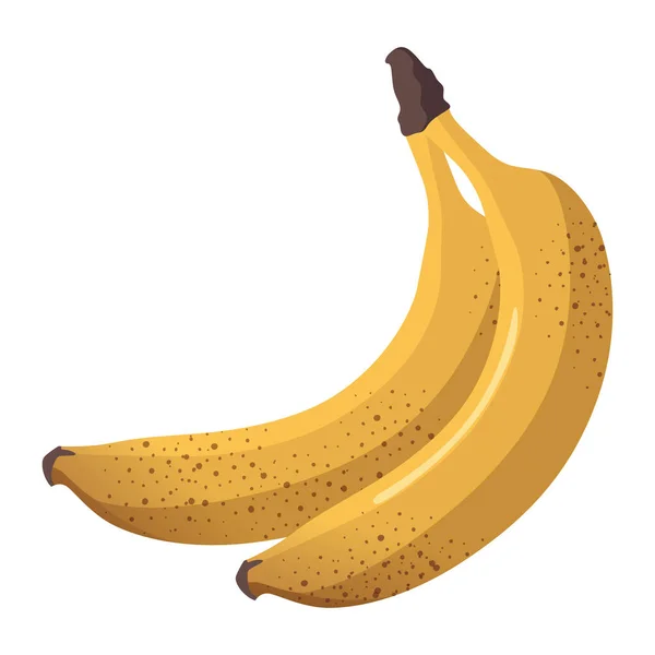 Banana Amarela Fresca Realista Isolada Sobre Fundo Branco Ilustração Vetorial —  Vetores de Stock