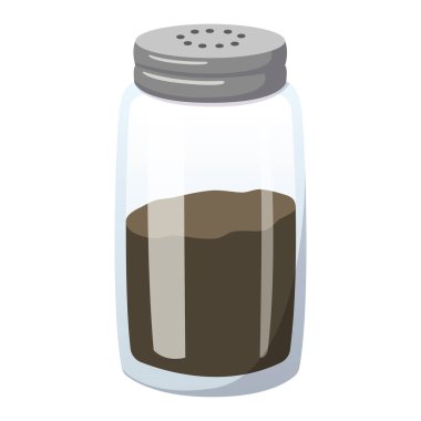 Beyaz arkaplanda karabiberli gerçekçi bir kap - Vektör illüstrasyonuName