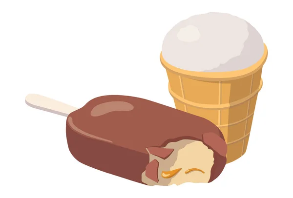 Helado Realista Aislado Sobre Fondo Blanco Ilustración Vectorial — Archivo Imágenes Vectoriales