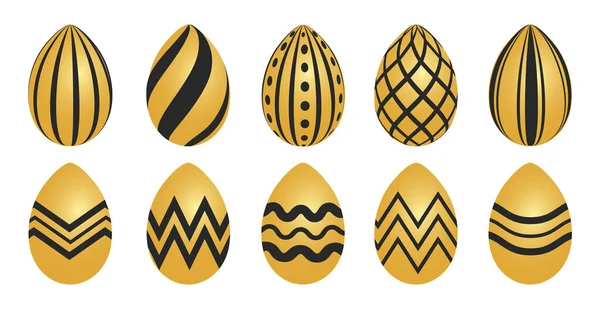 Velikonoční Podkladová Šablona Slavnostními Zlatožlutými Vejci Ilustrace — Stock fotografie