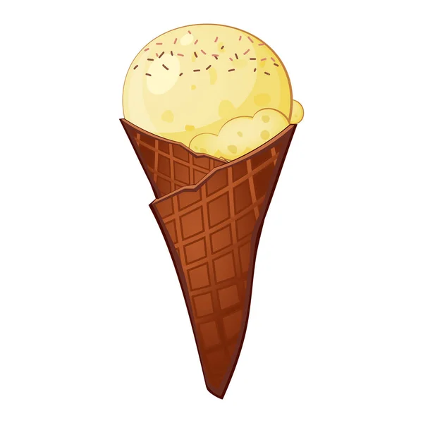 Realistic Beautiful Ice Cream Cone White Background Illustration — Stock Photo, Image