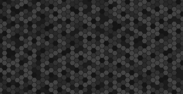 Hexagones Abstractos Negro Sobre Fondo Negro Gris Ilustración — Vector de stock