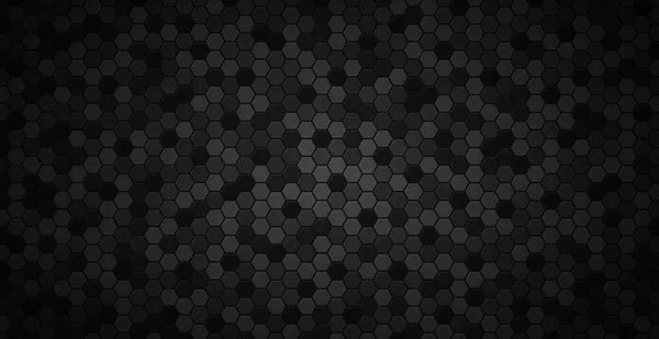Hexagones Abstraits Noir Sur Fond Noir Gris Illustration — Image vectorielle