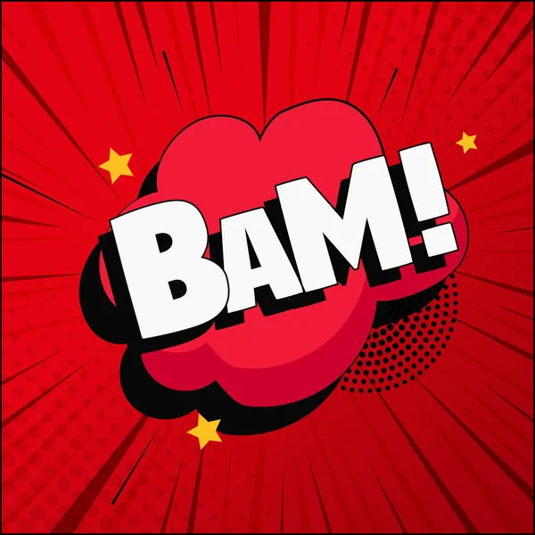 Beyaz arkaplanda çizgi roman harfleri BAM - Vektör illüstrasyonu