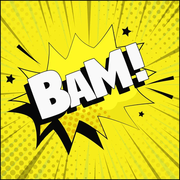 Renkli arkaplanda çizgi roman yakınlaştırması BAM - Vektör