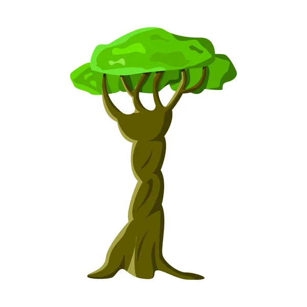 Realistické Zelené Starý Vysoký Strom Izolovaný Bílém Pozadí Vektorové Ilustrace — Stockový vektor