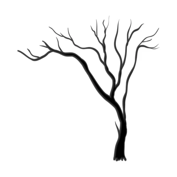 Árbol Seco Viejo Verde Realista Aislado Sobre Fondo Blanco Ilustración — Vector de stock