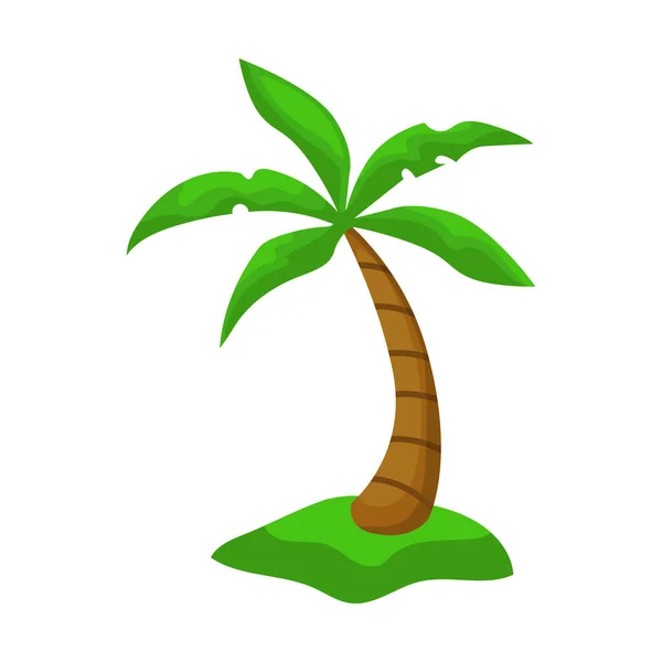 Realistic Tall Green Palm Tree Isolated White Background Vector Illustration — Stock Vector