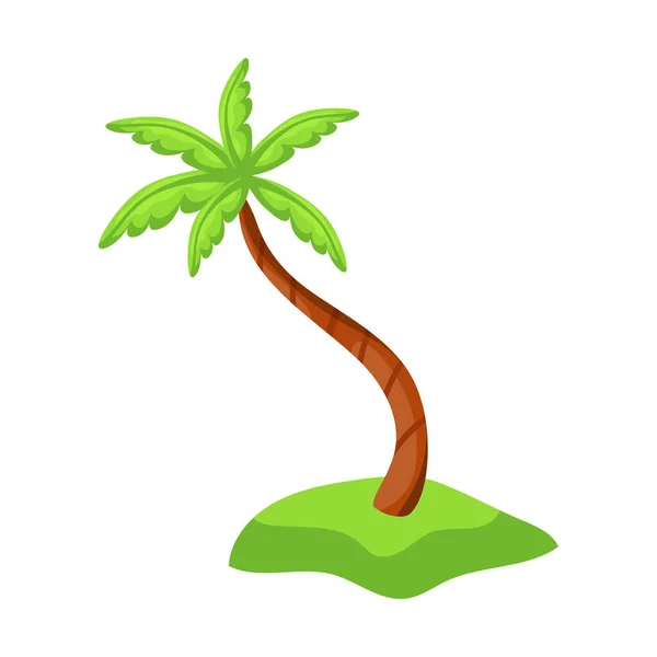 Ρεαλιστικό Ψηλό Πράσινο Φοινικόδεντρο Απομονωμένο Λευκό Φόντο Vector Illustration — Διανυσματικό Αρχείο