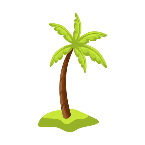 Realistisch Hoge Groene Palmboom Geïsoleerd Witte Achtergrond Vector Illustratie — Stockvector