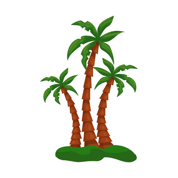 Realistic Tall Green Palm Trees Isolated White Background Vector Illustration — Stock Vector