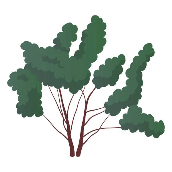 Arbusto Folhoso Verde Realista Isolado Sobre Fundo Branco Ilustração Vetorial — Vetor de Stock