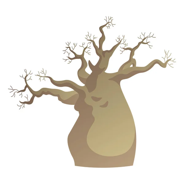 Realistisk Grønt Gammelt Tørt Træ Isoleret Hvid Baggrund Vektorillustration – Stock-vektor