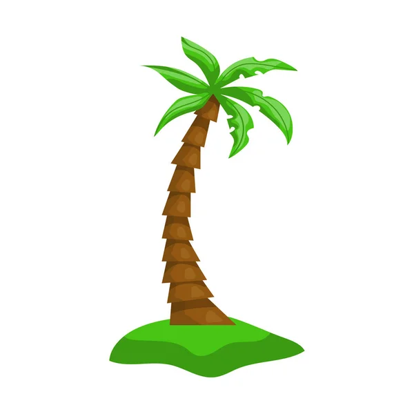 Realistisch Hoge Groene Palmboom Geïsoleerd Witte Achtergrond Vector Illustratie — Stockvector