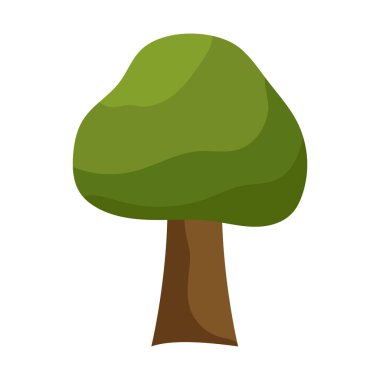 Beyaz arkaplanda soyut yeşil ağaç - Vektör illüstrasyonu