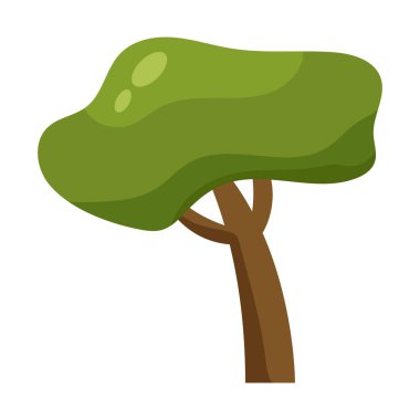 Beyaz arkaplanda soyut yeşil ağaç - Vektör illüstrasyonu