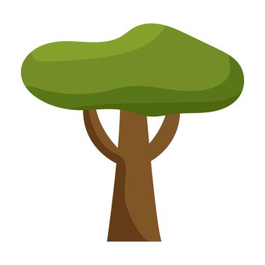 Beyaz arkaplanda soyut yeşil ağaç - Vektör illüstrasyonu