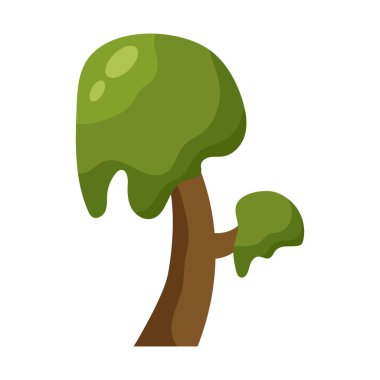 Beyaz arkaplanda soyut yeşil ağaç - Vektör illüstrasyonu