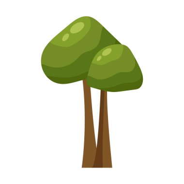 Beyaz arkaplanda soyut yeşil ağaç - Vektör illüstrasyonu